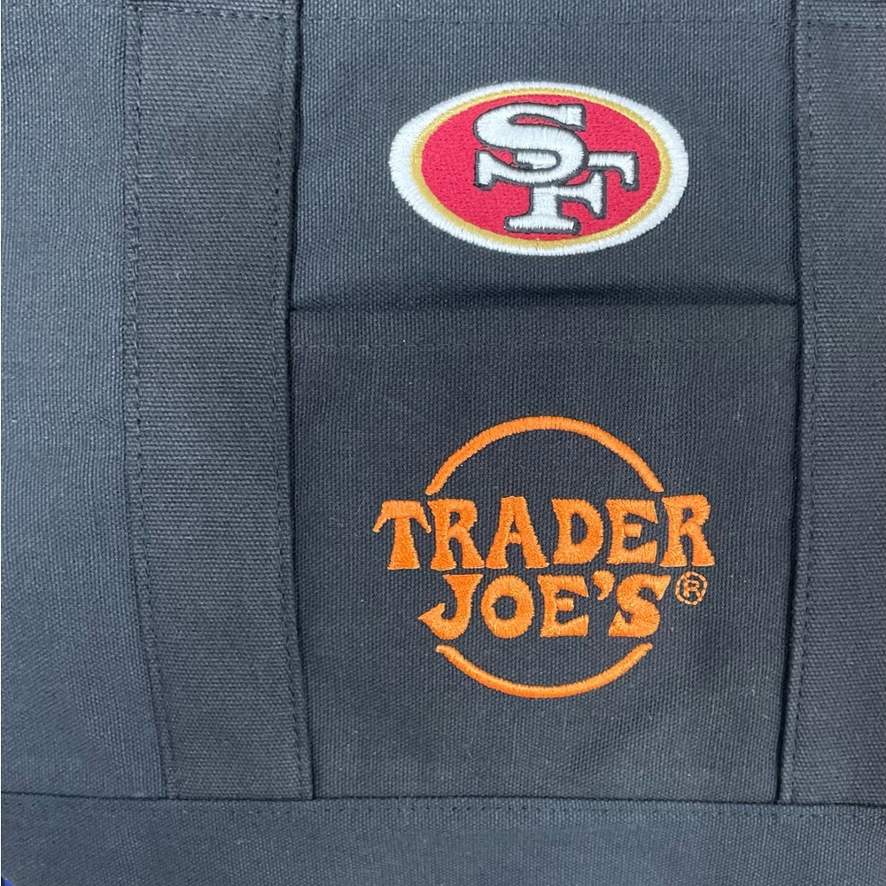 San Francisco 49ers & Trader Joe's Black and Orange Party Tote. Mini Tote